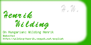 henrik wilding business card